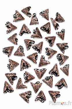 Eindkapjes - 1.5 cm x 2 cm - koperkleurig
